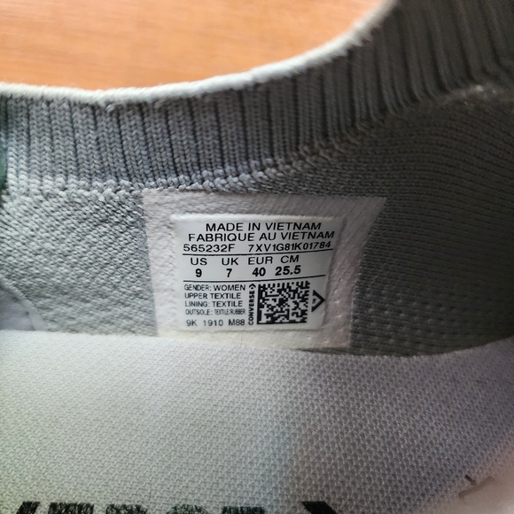 Converse Wolf Grey And White Womens Shoes With Box, Size 9 - Picture 8 of 9
